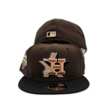 Brown Houston Astros Black Visor Peach Bottom 2022 World Series Champions Side Patch New Era 59Fifty Fitted