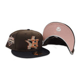 Brown Houston Astros Black Visor Peach Bottom 2022 World Series Champions Side Patch New Era 59Fifty Fitted