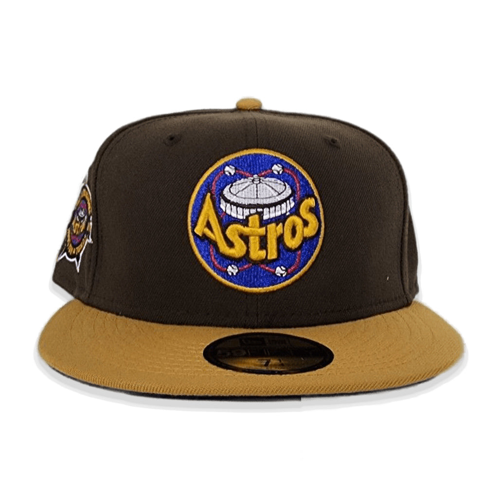Brown Houston Astros Tan Visor Blue Bottom 1986 All Star Game Side Patch New Era 59Fifty Fitted