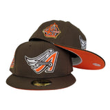 Brown Los Angeles Angels Orange Bottom 40th Season Side Patch New Era 59Fifty Fitted