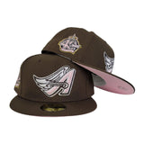 Brown Los Angeles Angels Pink Bottom 40th Season Side Patch New Era 59Fifty Fitted