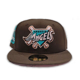Brown Los Angeles Angels Pink Bottom 50th Anniversary Side Patch New Era 59Fifty Fitted