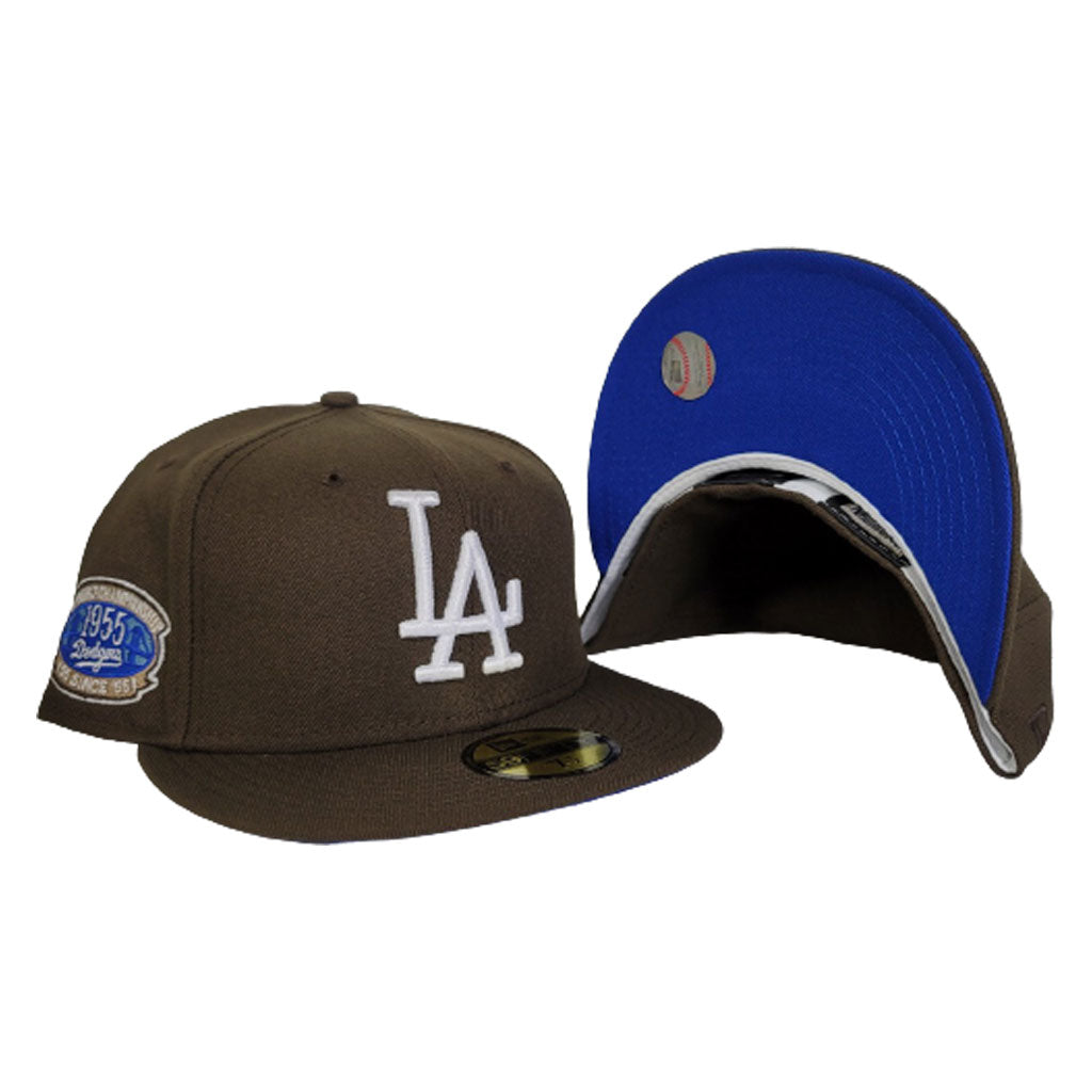 Brown Los Angeles Dodgers Royal Blue Bottom 1955 1st World Championship New  Era 59Fifty Fitted