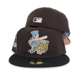 Brown Madison Hatters Black Visor Peach Bottom Hometown Collection side Patch New Era 59Fifty Fitted
