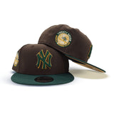 Brown New York Yankees Dark Green Visor Tan Bottom 27X World Series Titles Side Patch New Era 9Fifty Snapback