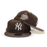 Brown New York Yankees Pink Bottom 1999 World Series Side Patch New Era 59Fifty Fitted