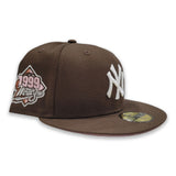 Brown New York Yankees Pink Bottom 1999 World Series Side Patch New Era 59Fifty Fitted