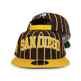 Brown San Deigo Padres Pinstripe Green Bottom New Era 9Fifty Snapback