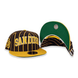 Brown San Deigo Padres Pinstripe Green Bottom New Era 9Fifty Snapback