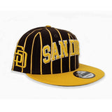 Brown San Deigo Padres Pinstripe Green Bottom New Era 9Fifty Snapback