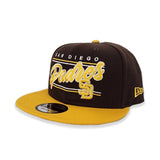 Brown San Deigo Padres Team Scrip Gray Bottom New Era 9Fifty Snapback