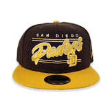 Brown San Deigo Padres Team Scrip Gray Bottom New Era 9Fifty Snapback