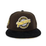 Brown San Diego Padres Black Corduroy Visor Yellow Bottom 1992 All Star Game Side patch New Era 59Fifty Fitted