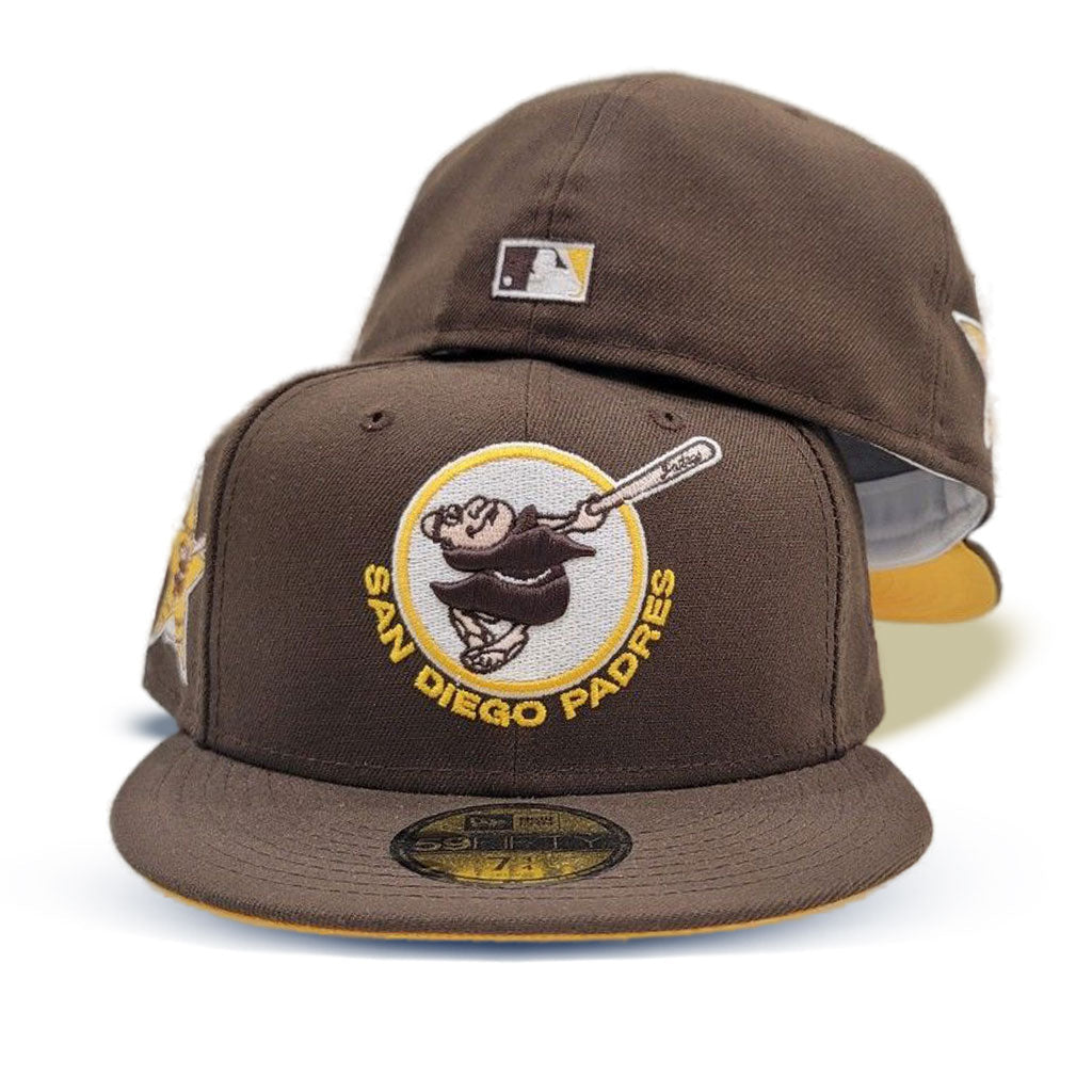 Brown San Diego Padres Yellow Bottom 1978 All Star Game Side Patch New Era 59FIFTY Fitted 71/8
