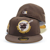 Brown San Diego Padres Yellow Bottom 1978 All Star Game Side patch New Era 59Fifty Fitted