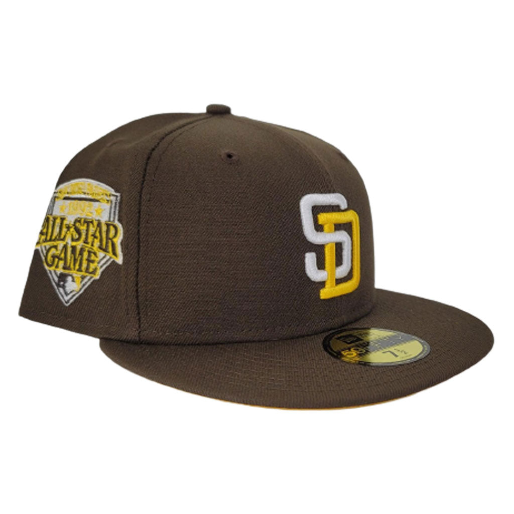 Brown San Diego Padres Yellow Bottom 1992 All Star Game Side patch New Era 59Fifty Fitted