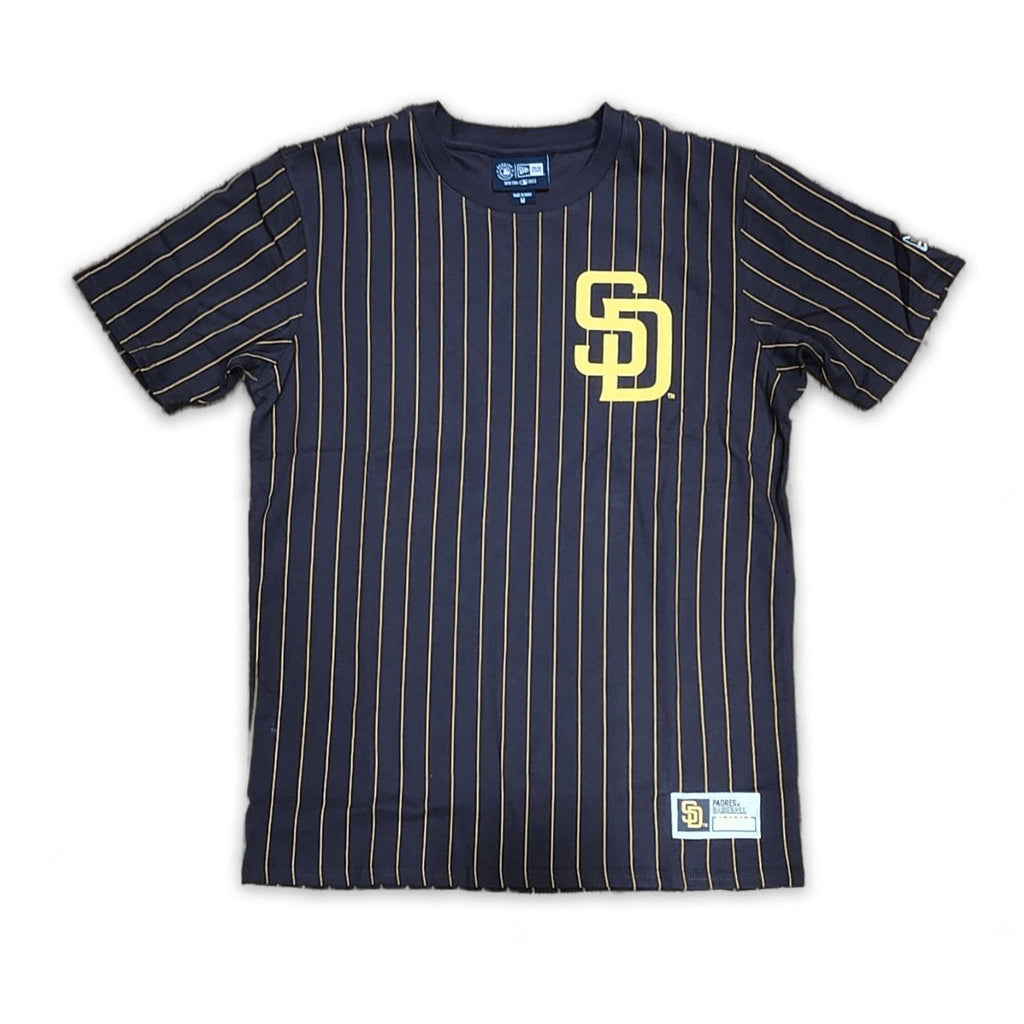 Brown San Diego Padres Yellow Pinstripe New Era Short Sleeve T-Shirt M