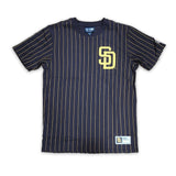 Brown San Diego Padres Yellow Pinstripe New Era Short Sleeve T-shirt