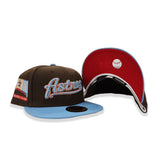 Brown Scrip Houston Astros Sky Blue Visor Red Bottom 2000 Inaugural Season Side Patch New Era 59Fifty Fitted