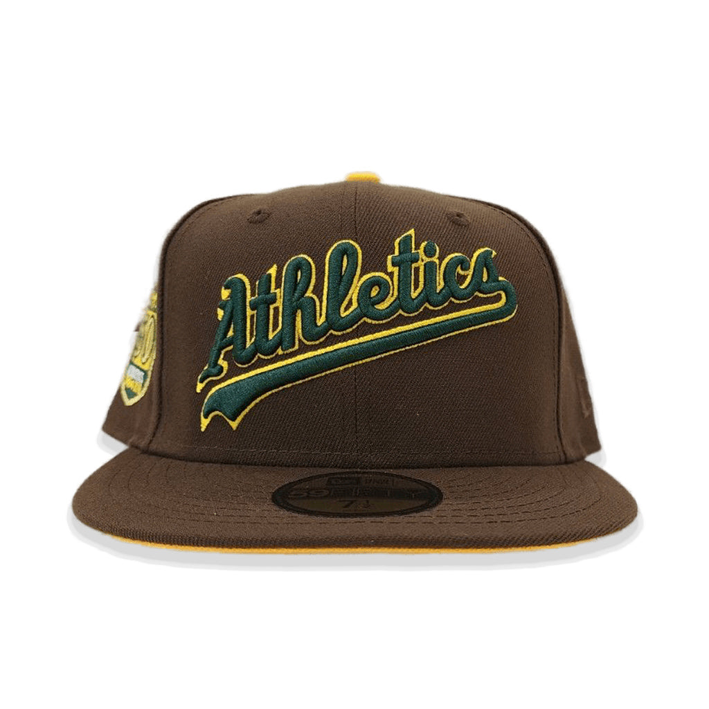 Oakland Athletics New Era Red/Brown Stomper Custom Side Patch 59FIFTY Fitted Hat, 7 3/4 / Red