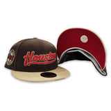 Brown Script Houston Astros Vegas Gold Visor Red Bottom Celebrating 45 Years Side Patch New Era 59Fifty Fitted