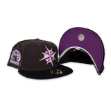 Brown Seattle Mariners Black Corduroy Visor Grape Purple Bottom 30th Anniversary Side Patch New Era 59Fifty Fitted