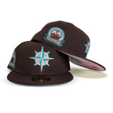 Brown Seattle Mariners Pink Bottom 30th Anniversary Side Patch New Era 59Fifty Fitted