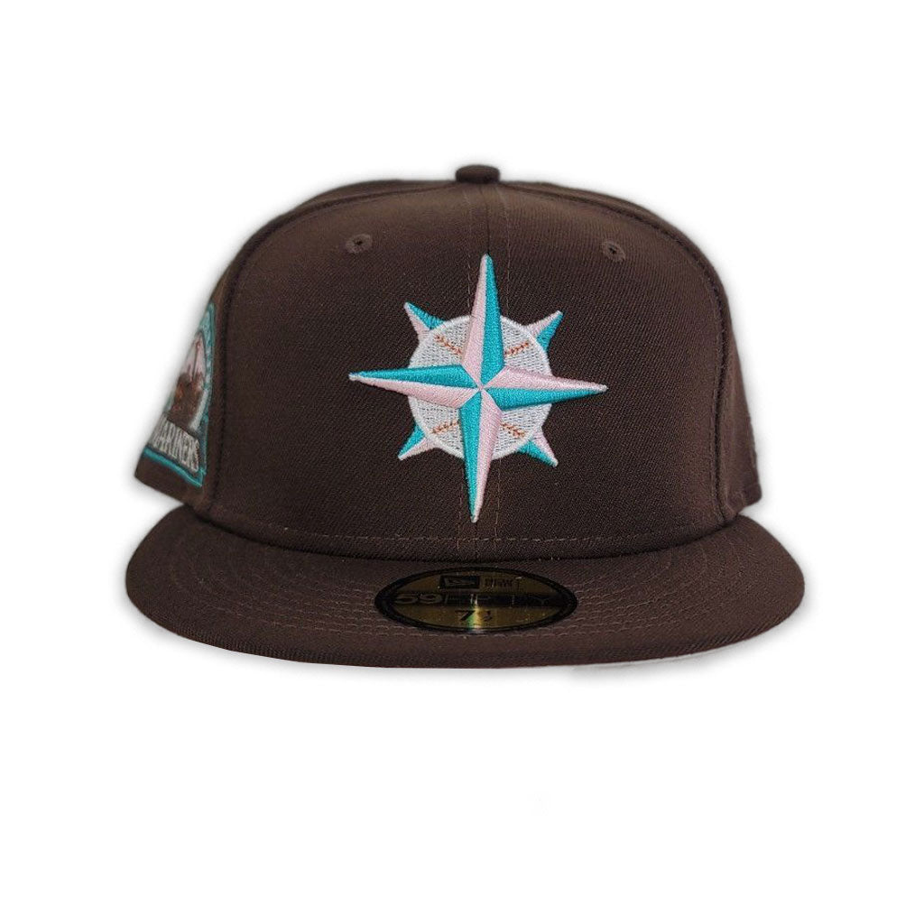 7 3/8, 7 1/2 Seattle Mariners Two Tone Pinot Red Copper Brown Teal 59fifty