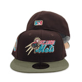 Brown St. Lucie Mets Olive Green Visor Peach Bottom Florida State League Side Patch New Era 59Fifty Fitted