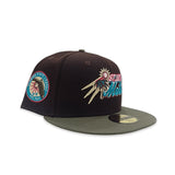 Brown St. Lucie Mets Olive Green Visor Peach Bottom Florida State League Side Patch New Era 59Fifty Fitted