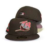Brown Tampa Bay Rays Pink Bottom 10th Seasons Side Patch New Era 59Fifty Fitted