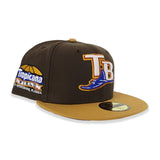Brown Tampa Bay Rays Tan Visor Blue Bottom Tropicana Field Side Patch New Era 59Fifty Fitted