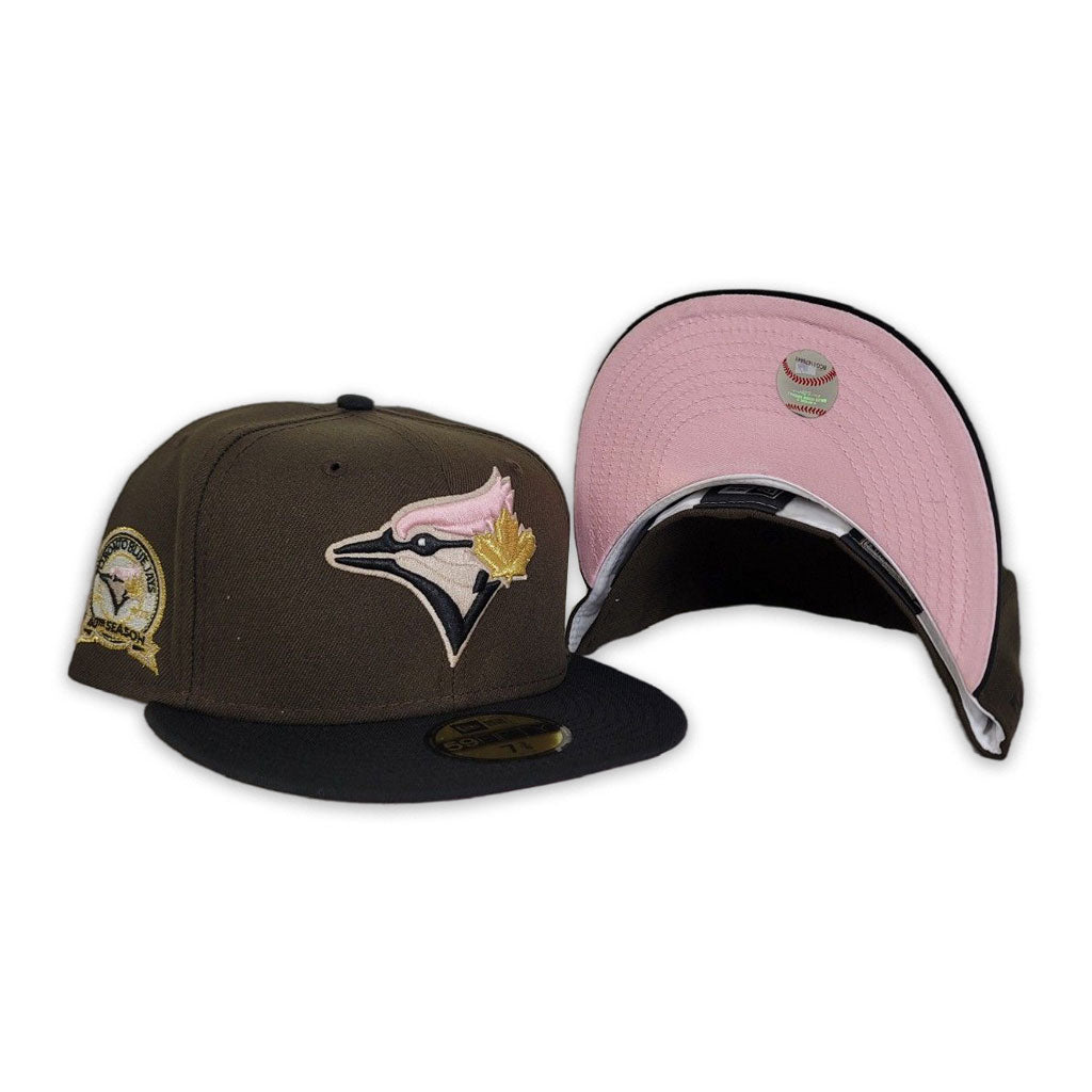 Brown Toronto Blue Jays Black Visor Pink Bottom 40th Season Side Patch New  Era 59Fifty Fitted