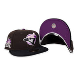 Brown Toronto Blue Jays Black Corduroy Visor Grape Purple Bottom 1991 All Star Game Side Patch New Era 59Fifty Fitted