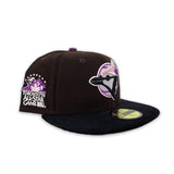 Brown Toronto Blue Jays Black Corduroy Visor Grape Purple Bottom 1991 All Star Game Side Patch New Era 59Fifty Fitted