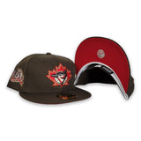 Brown Toronto Blue Jays Red Bottom 20th Anniversary Side Patch New Era 59Fifty Fitted