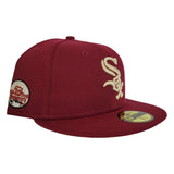 Burgundy Chicago White Sox Soft Yellow Bottom 5oth Anniversary Side patch New Era 59Fifty Fitted