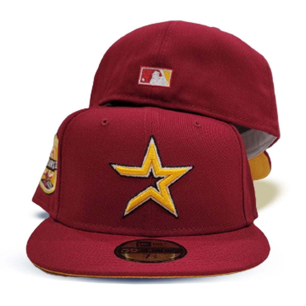 Stone Trucker Houston Astros Red Visor Dark Green Bottom Astrodome Side Patch New Era 59FIFTY Fitted 67/8