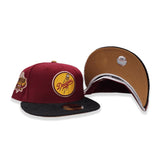 Burgundy Los Angeles Dodgers Black Corduroy Visor Tan Bottom 40th Anniversary Side Patch New Era 59Fifty Fitted