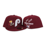 Burgundy Philadelphia Phillies 2X World Series Champions Crown New Era 59Fifty Fitted