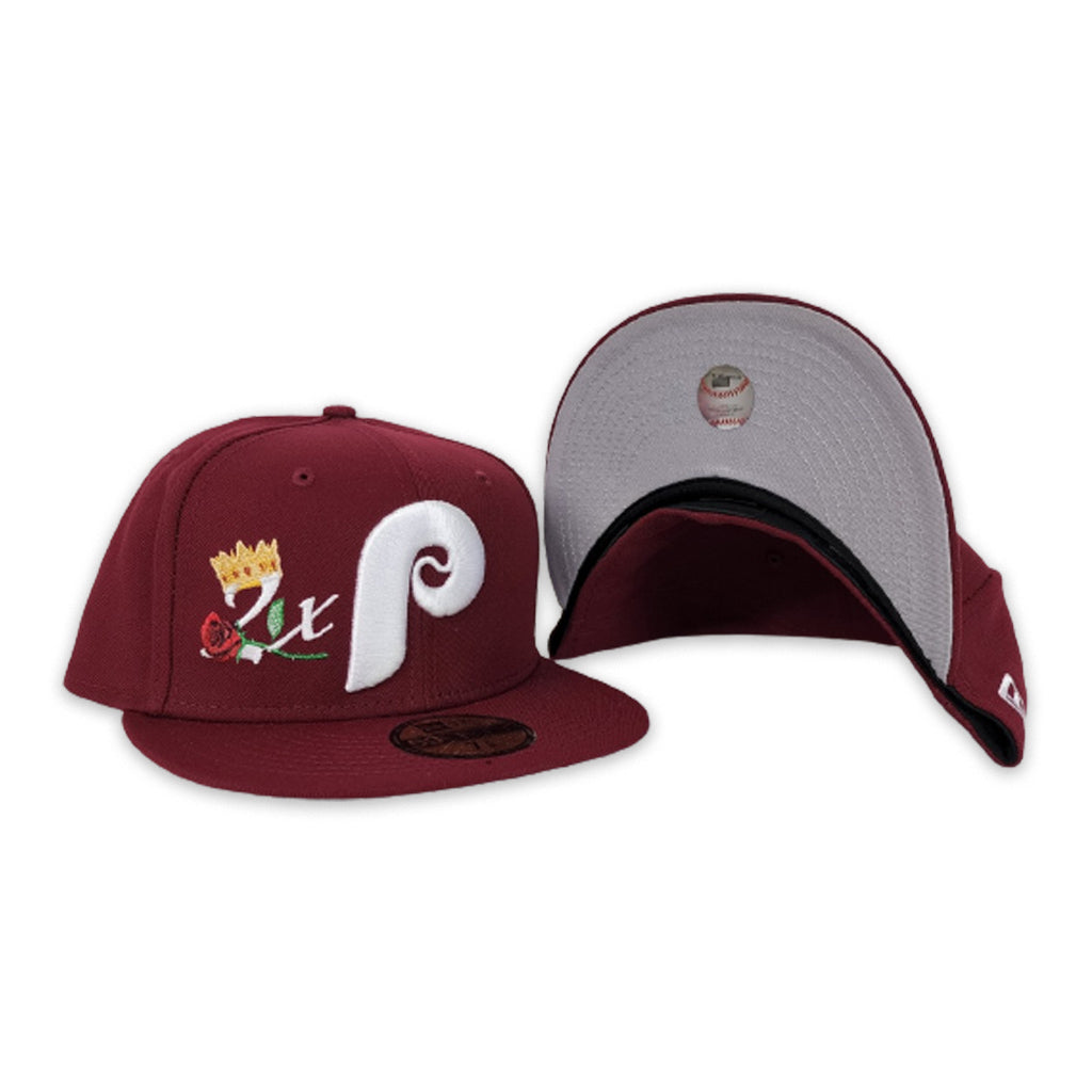 Burgundy phillies fitted Clearance