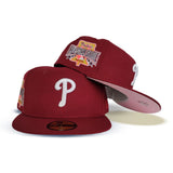 Burgundy Philadelphia Phillies Burgundy Pink Bottom 1996 All Star Game Side Patch New Era Fitted