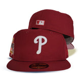 Burgundy Philadelphia Phillies Burgundy Pink Bottom 1996 All Star Game Side Patch New Era Fitted