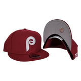 Burgundy Philadelphia Phillies Cooperstown Collection New Era 9Fifty Snapback