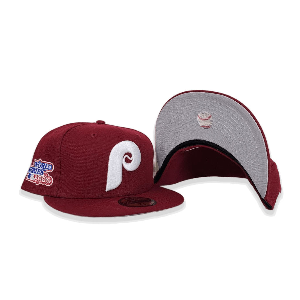 Philadelphia Phillies New Era World Class Back Patch 59FIFTY Fitted Hat -  Gray/Burgundy
