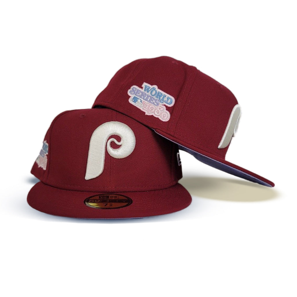 Philadelphia Phillies New Era Custom 59FIFTY Black UV Logos Patch Fitted Hat, 7 1/4 / Black