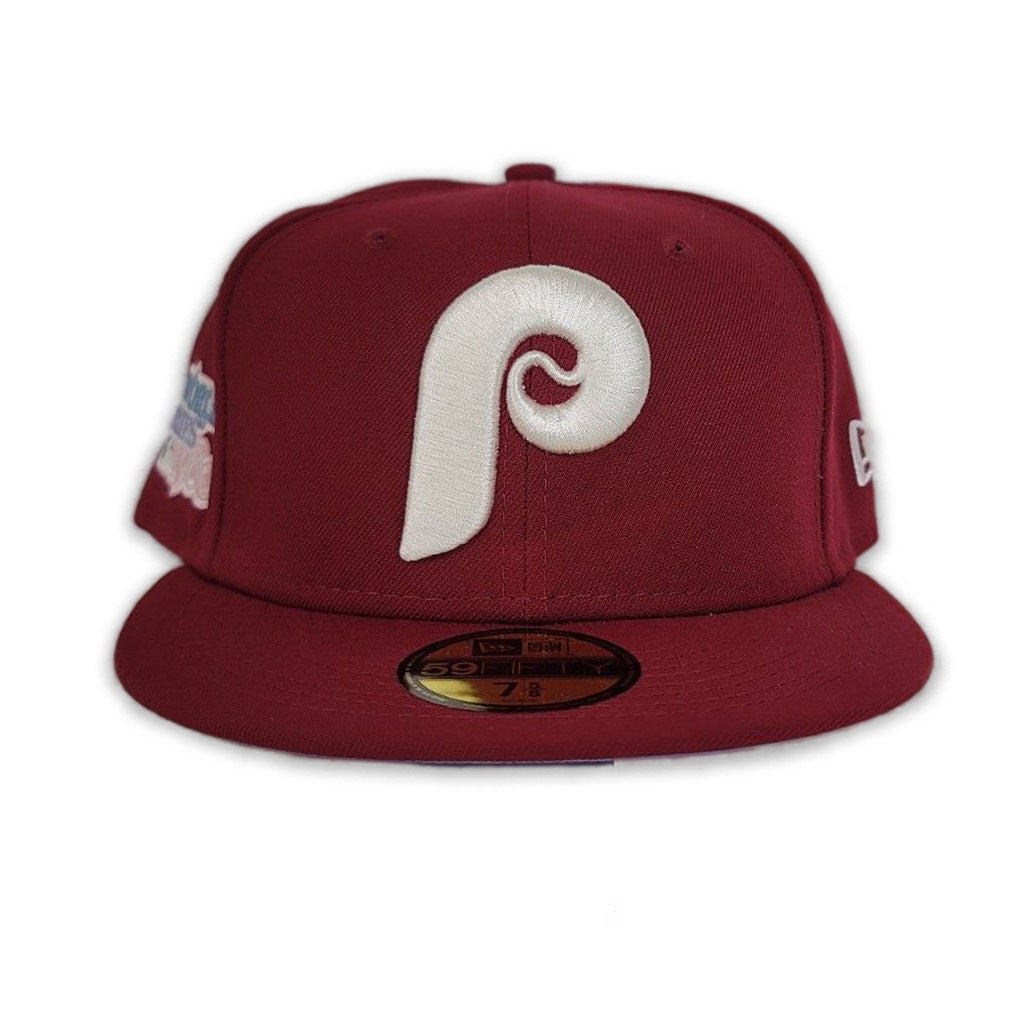 Philadelphia Phillies New Era Custom 59Fifty Burgundy Logo Sweatband F