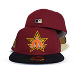 Burgundy Seattle Mariners Black Corduroy visor Tan Bottom 40th Anniversary Side Patch New Era 59Fifty Fitted