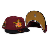 Burgundy Seattle Mariners Black Corduroy visor Tan Bottom 40th Anniversary Side Patch New Era 59Fifty Fitted