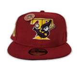 Burgundy Toronto Blue Jays Maroon Bottom Toronto Flag Side Patch "Chipotle Collection" New Era 59Fifty Fitted